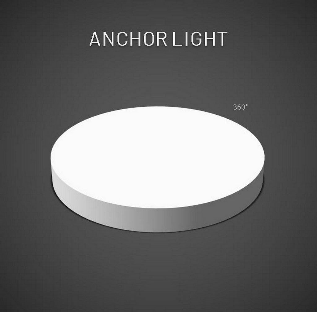 Tri-colour LED light with anchor LED lights 2nm, black